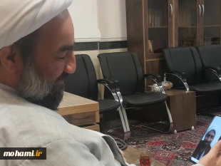 ارتباط تصویری آیت الله محامی با چند نفر از علما و فعالین فرهنگی استان