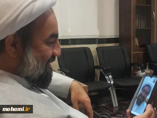 ارتباط تصویری آیت الله محامی با چند نفر از علما و فعالین فرهنگی استان