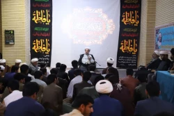 گزارش تصویری دیدار آیت‌الله محامی نماینده مقام معظم رهبری در سیستان و بلوچستان با طلاب خواهر و برادر حوزه‌های علمیه و جمعی از مبلغان و روحانیون شهرستان ایرانشهر  12