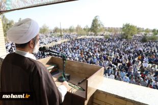 گزارش تصویری اقامه نماز عید سعید فطر به  امامت آیت‌الله محامی نماینده ولی‌فقیه در سیستان و بلوچستان و امام جمعه زاهدان در محل مصلی المهدی(عج) شهر زاهدان  10