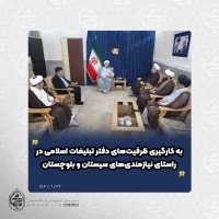 نماینده ولی فقیه در سیستان و بلوچستان                                                            
به کارگیری ظرفیت‌های دفتر تبلیغات اسلامی در راستای نیازمندی‌های سیستان و بلوچستان 2