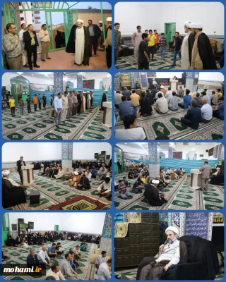 حضور آیت‌الله محامی در جمع نمازگزاران مسجد حضرت علی اصغر(ع) در مهرشهر زاهدان