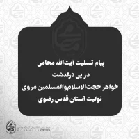 پیام تسلیت آیت‌الله محامی در پی درگذشت خواهر حجت‌الاسلام‌والمسلمین مروی تولیت آستان قدس رضوی 2