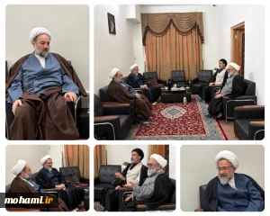 همزمان با سفر به مشهد مقدس صورت گرفت: ️حضور آیت‌الله محامی در مدرسه عالی فقاهت عالم آل محمد(ع)