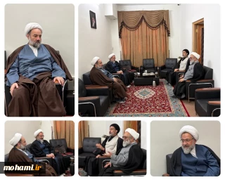 همزمان با سفر به مشهد مقدس صورت گرفت: ️حضور آیت‌الله محامی در مدرسه عالی فقاهت عالم آل محمد(ع)
