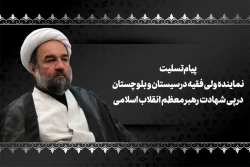 پیام تسلیت نماینده ولی فقیه در سیستان و بلوچستان در پی شهادت رهبر معظم انقلاب اسلامی 2