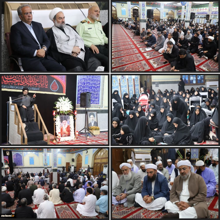 مراسم عزای سید و سالار شهیدان(ع) و آیین بزرگداشت هفتمین روز تدفین امام شهید امت اسلامی امشب در زاهدان برگزار شد 2