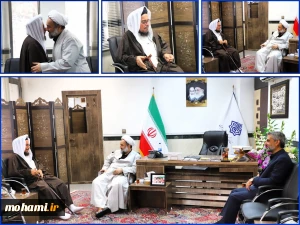 دیدار مولوی عبدالصمد ساداتی امام جمعه اهل سنت مسجد جامع نور و رئیس شورای عالی علمای سراوان با نماینده مقام معظم رهبری در سیستان و بلوچستان