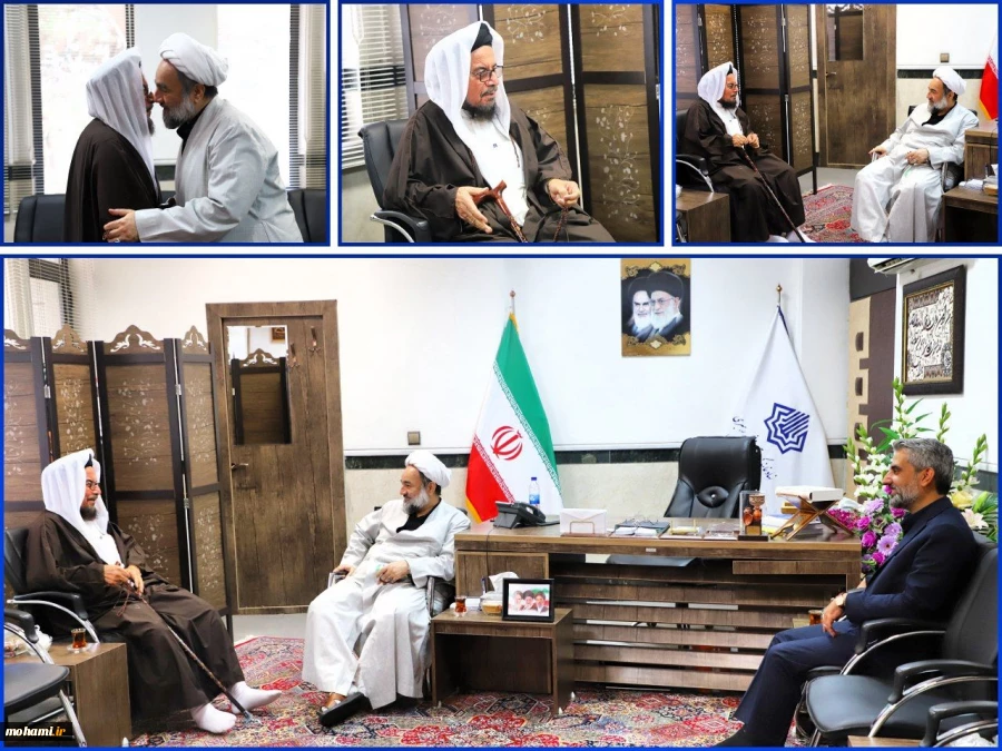 دیدار مولوی عبدالصمد ساداتی امام جمعه اهل سنت مسجد جامع نور و رئیس شورای عالی علمای سراوان با نماینده مقام معظم رهبری در سیستان و بلوچستان  2